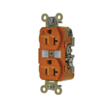 Contacto Dúplex Conexión a Tierra Aislada/ 20 A 125 V/ 2 polos 3 Hilos/ Color Naranja/ Nema 5- 20R/ Grado Industrial. HUBIG5362-l