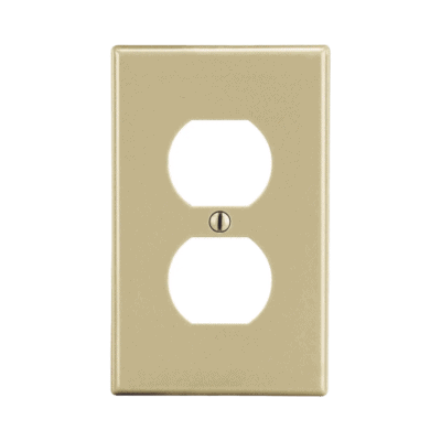 Placa de Pared para Contacto Duplex Color Marfil.