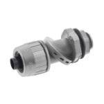 Conector Multi Posición de Nylon de 1/2" para Tubería Liquidtight Polytuff. HUBPS0509NGY-LAT-IZQ-l