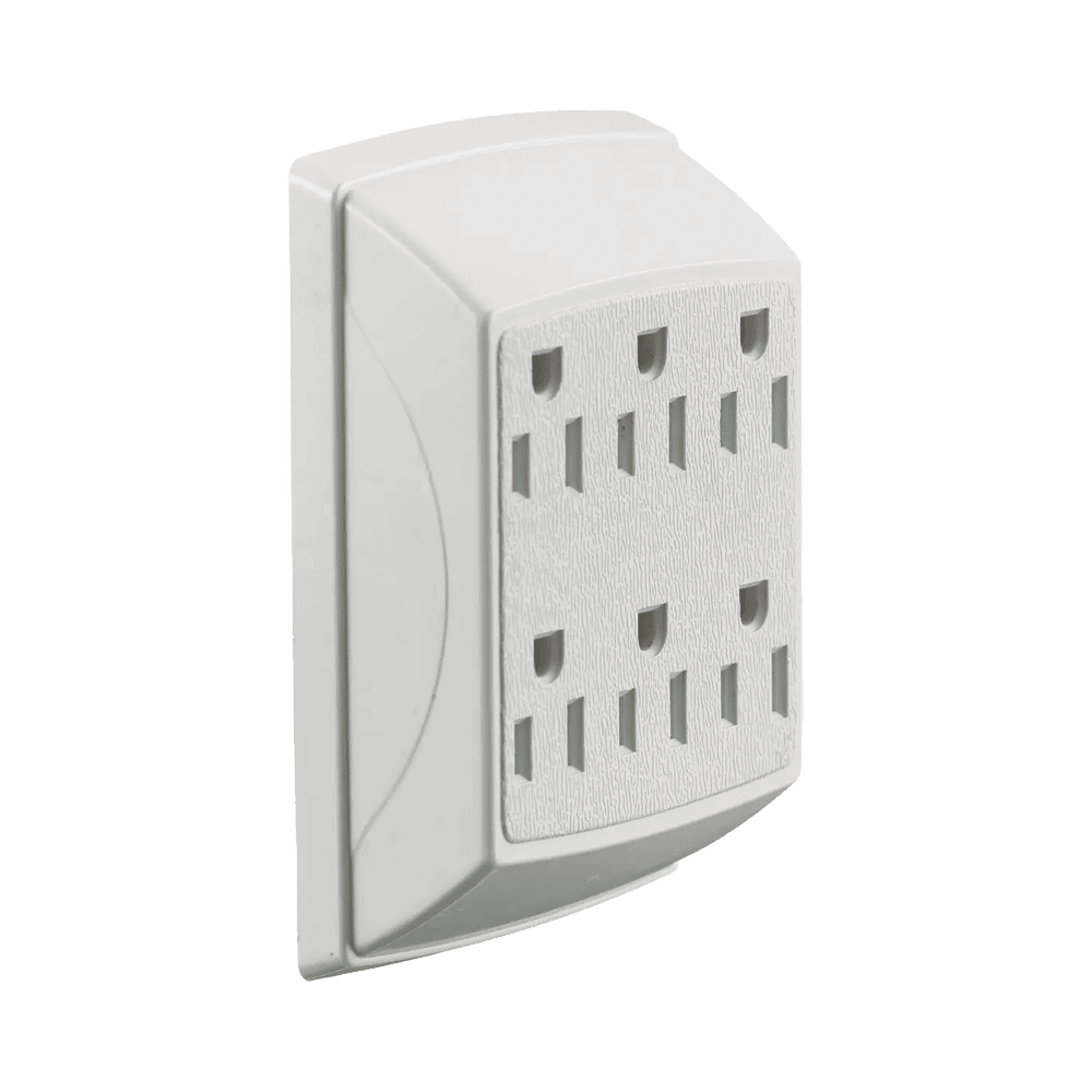 HUBRT600W-l Multicontacto Dúplex con 6 Salidas/ 15 A 125 V CA/ 2 Polos 3 Hilos / Color Blanco. HUB-RT-600-W 1