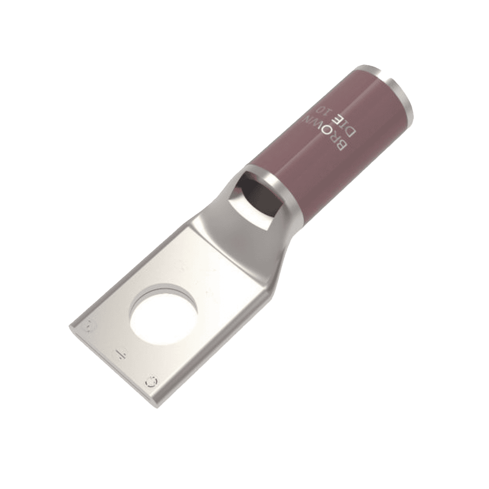 HUBYA4CL6BOX-l Zapata Terminal de Compresión de Cobre Electrolítico Estañado de Cañón Corto para Tornillo de 1/2" y Calibre 4 AWG. HUB-YA4-CL6-BOX 1