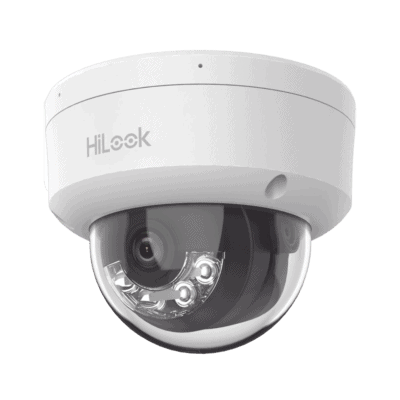 HiLook Series / Domo IP de 2 Megapixel (1080p) / Lente 2.8 mm / 30 mts IR / Micrófono Integrado / Exterior IP67 / PoE / dWDR / H.265+ / ONVIF