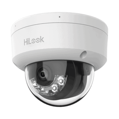[Dual Light] HiLook Series / Domo IP de 4 Megapixel / Uso en interior / Lente 2.8 mm / 20 mts IR + 20 mts Luz Blanca / Micrófono Integrado / ACUSENSE Lite / PoE / dWDR / H.265+ / ONVIF