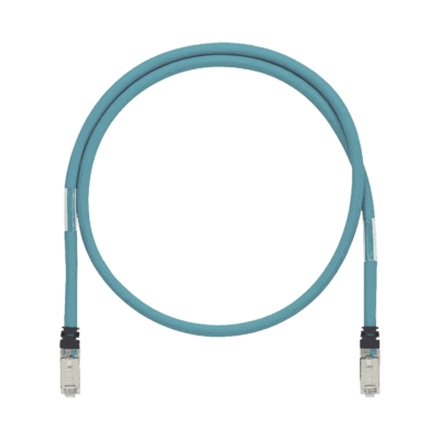 Patch Cord Cat6A de Grado Industrial 600V, Blindado SF/UTP, Calibre 26 AWG, Color Aqua, 1.5 Metros (4.92 Pies)