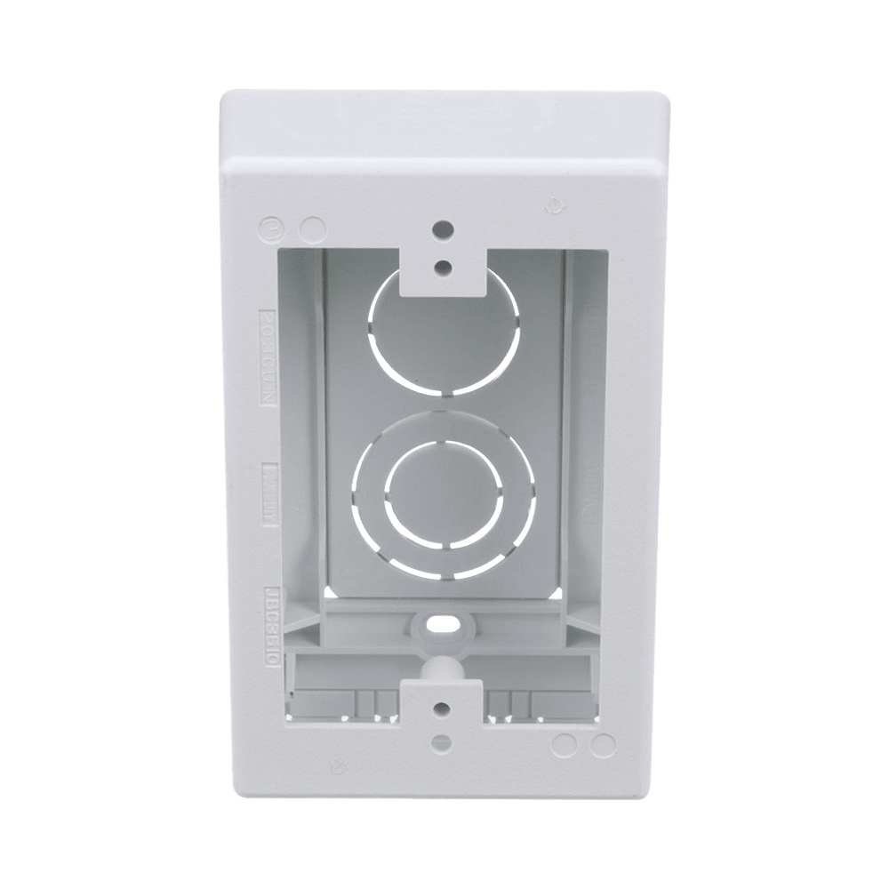 JBX3510WHA-l Caja de Pared Superficial, Uso Universal con Placas de Pared, con Cinta Adhesiva, Color Blanco JBX3510WH-A 1