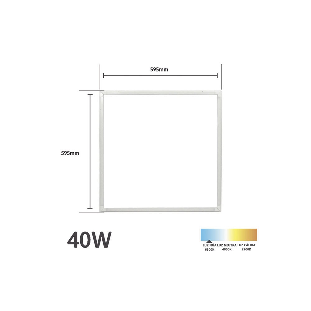 JLPP40M-LAT-DER-l Marco LED Luminoso / 595 x 595 mm / 127 Vca~60Hz / Luz Blanca 6 500 K / 3 000 lm. JLPP-40M 4