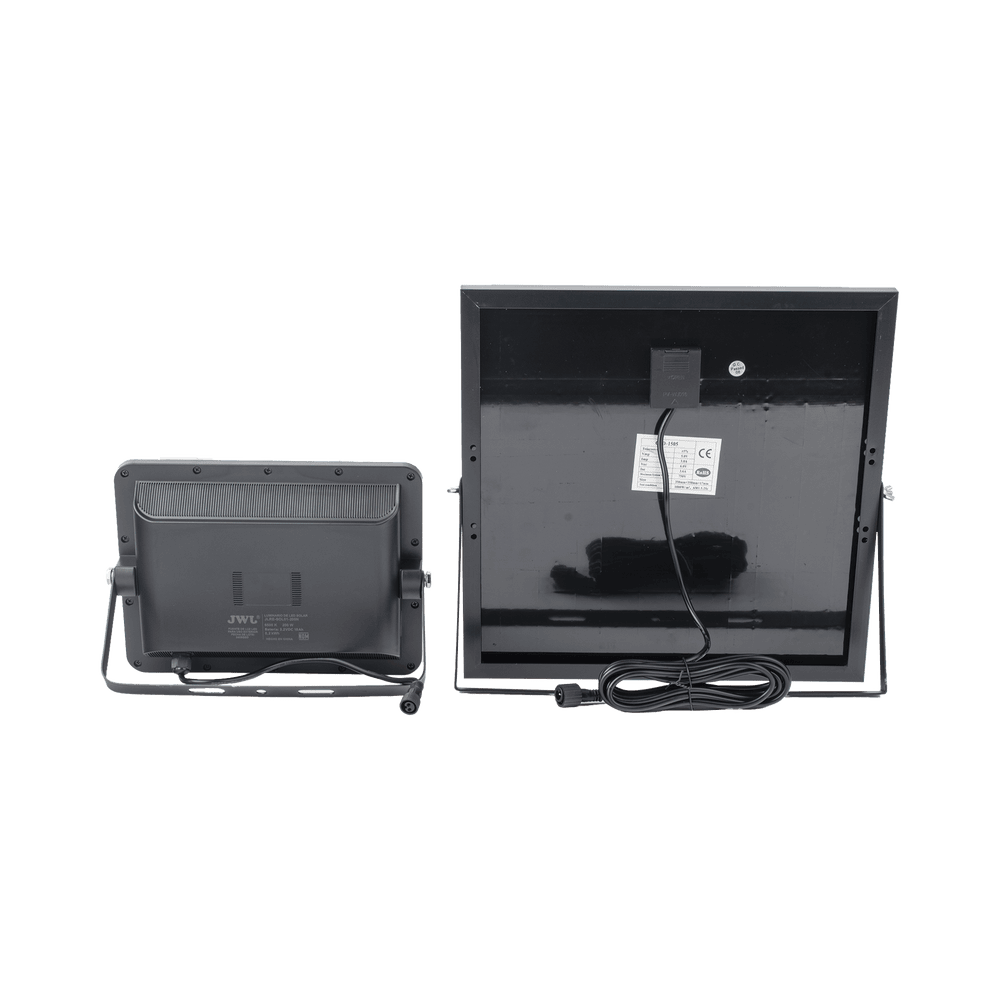 JLRESOL01200N-AD-1-l Reflector de 200 W con Panel Solar / Batería 3.2 V CD / T.C.C. 6 500 K / IP65. JLRE-SOL-01-200N 2