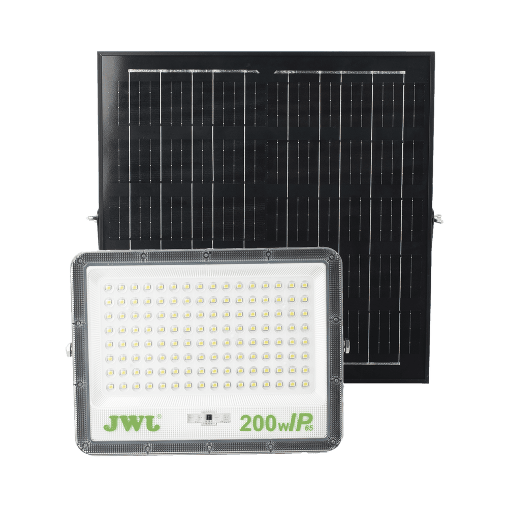 JLRESOL01200N-l Reflector de 200 W con Panel Solar / Batería 3.2 V CD / T.C.C. 6 500 K / IP65. JLRE-SOL-01-200N 1