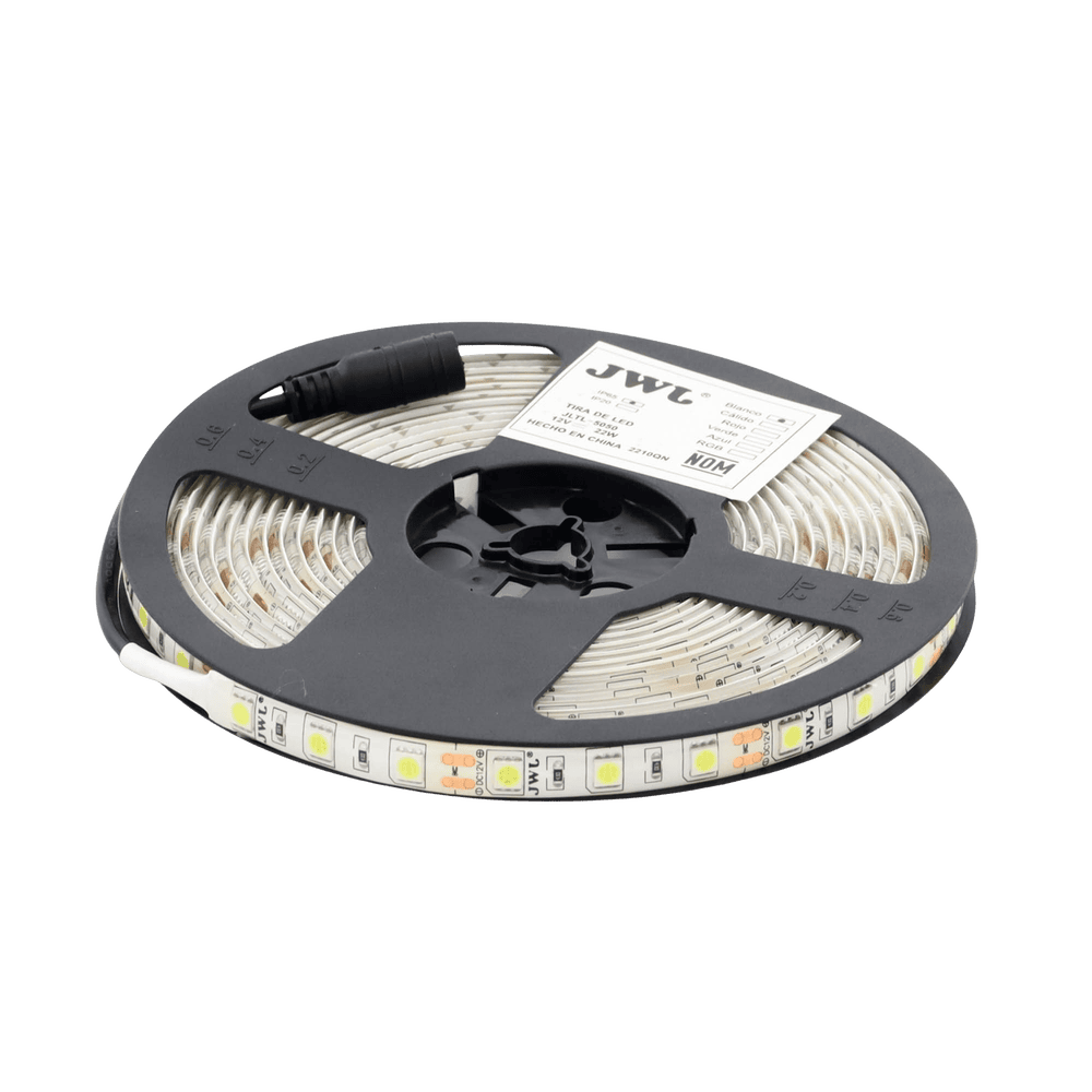 JLTL5050IP65B-AD-1-l Tira Led de 5 m / Color Blanco / Uso Exterior / Potencia 22 W / 900 lm/ 12 V CD / IP 65. JLTL-5050-IP65-B 2