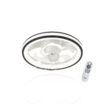 Ventilador de Techo con Luminario LED de 110 V CA 50/60 Hz / 88 W /4500 Lm / 6500 - 4 000 - 2 700 K /3 Tonos de Luz / 501 mm / 6 Velocidades / Dimeable / Color Blanco y Negro. JLV014-FRENTE-l