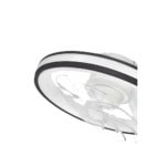 Ventilador de Techo con Luminario LED de 110 V CA 50/60 Hz / 88 W /4500 Lm / 6500 - 4 000 - 2 700 K /3 Tonos de Luz / 501 mm / 6 Velocidades / Dimeable / Color Blanco y Negro. JLV014-LAT-IZQ-l