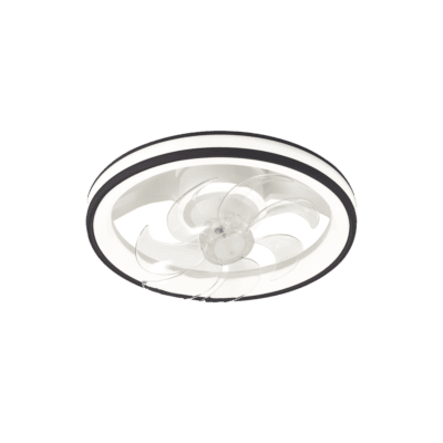 Ventilador de Techo con Luminario LED de 110 V CA 50/60 Hz / 88 W /4500 Lm / 6500 - 4 000 - 2 700 K /3 Tonos de Luz / 501 mm / 6 Velocidades / Dimeable / Color Blanco y Negro.