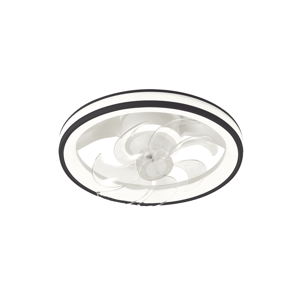 JLV014-l Ventilador de Techo con Luminario LED de 110 V CA 50/60 Hz / 88 W /4500 Lm / 6500 - 4 000 - 2 700 K /3 Tonos de Luz / 501 mm / 6 Velocidades / Dimeable / Color Blanco y Negro. JLV-014 1