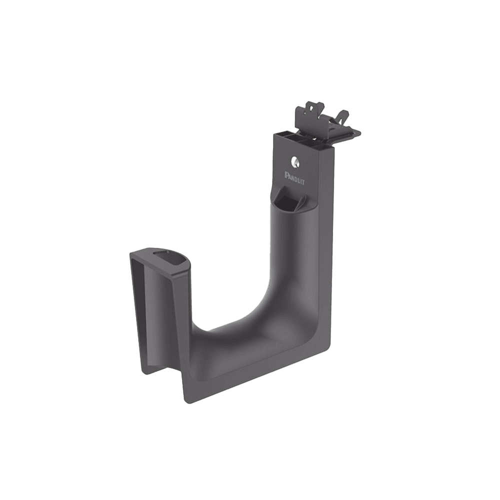 JP2HBC25RBL20-FRENTE-l Sujetador STRONGHOLD tipo J (J-Hook), grosor de Brida 1/4", para Viga instalada con Martillo, hasta 46 Cables Cat6, Nylon 6.6 Metal, Color Negro, 1 pieza JP2HBC25RB-L20 2