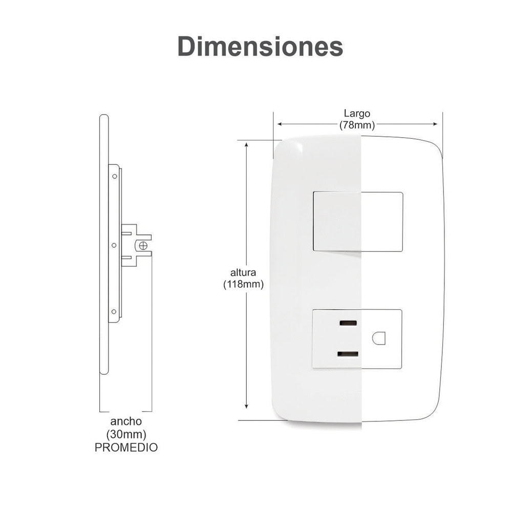 JTLB7235-AD-1-l Apagador Sencillo de 127 V~60 Hz 10 A / Color Blanco. JTL-B72-35 2