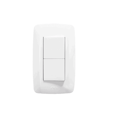 Apagador Escalera Doble de 10 A/ 127 V CA ~ 60 Hz / 1 1/2 Módulos / Color Blanco.