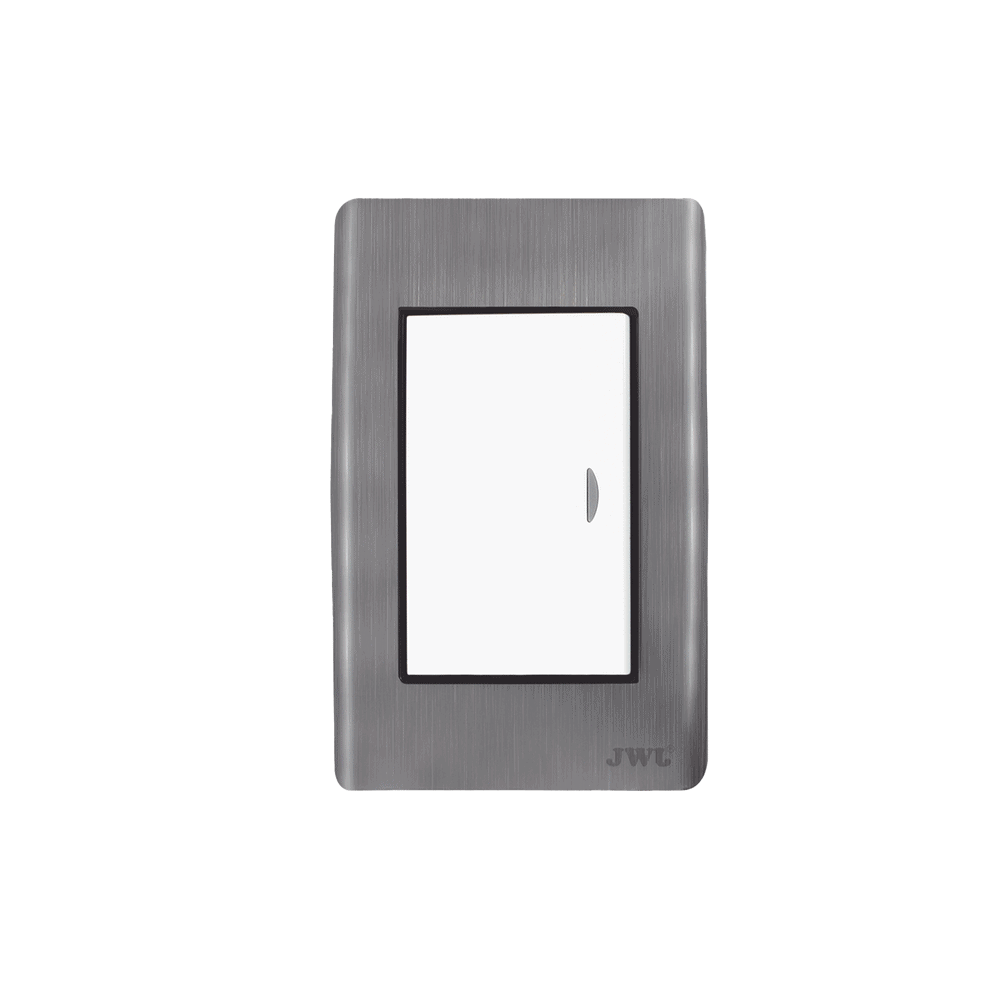 JTLE7501-l-1 Apagador Sencillo de 10 A 127 V CA ~ 60 Hz / Placa de Acero. JTL-E7501 1