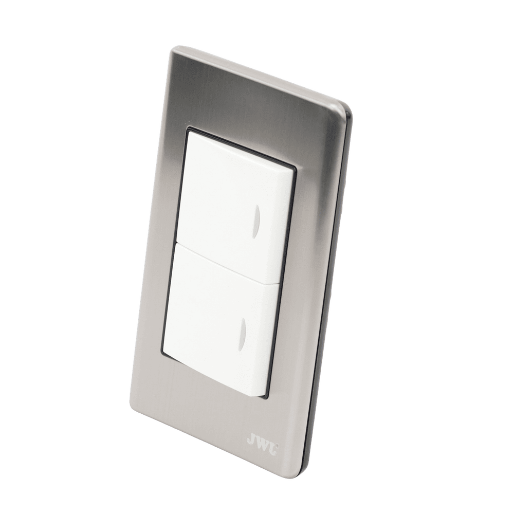 JTLE7505-AD-1-l-1 Apagador Doble de 10 A/ 127 V CA ~ 60 Hz / Placa de Acero. JTL-E7505 2