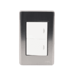 Apagador Doble de 10 A/ 127 V CA ~ 60 Hz / Placa de Acero. JTLE7505-AD-2-l-1