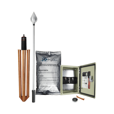 Kit de Pararrayo con Punta en Acero Inoxidable con Diámetro de Protección de 160 metros.