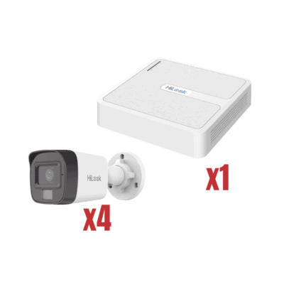 Kit IP 4Megapixel / NVR de 4 Canales con 4 Puertos PoE / 4 Cámaras IP Dual light con microfono