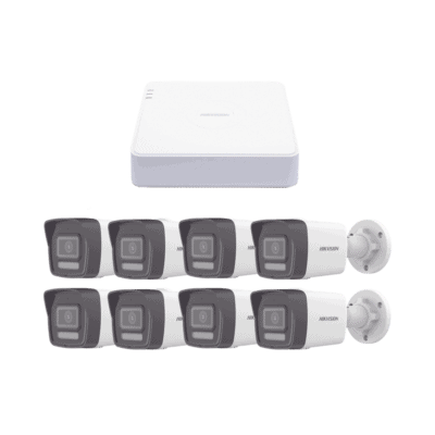Kit IP 1080p (2 Megapixel) / NVR de 8 Canales con 8 Puertos PoE / 8 Cámaras IP Bala ColorVu Lite y ACUSENSE Lite / Micrófono Integrado