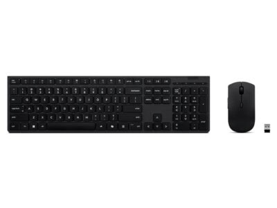 Kit teclado y mouse LENOVO 4X31R64337, Completo, Negro, Recargable