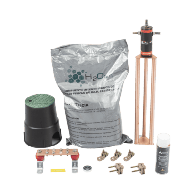 Kit de tierra física modelo TG45AB con Electrodo Magnetoactivo, capacidad: 45 AMP