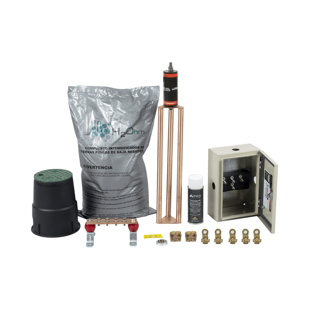 KITMASTER45KV2-l Kit de tierra Física Modelo TG45K con Electrodo Magnetoactivo 50 x 11.5 cm, Capacidad Max: 45 AMP KIT-MASTER-45K-V2 1