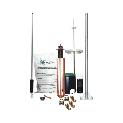 Kit de Pararrayo Dipolo con Electrodo y Accesorios de Instalación para Techo.