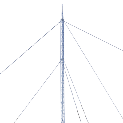Kit de Torre Arriostrada de Techo de 18 m con Tramo STZ30 Galvanizado Electrolítico (No incluye retenida).
