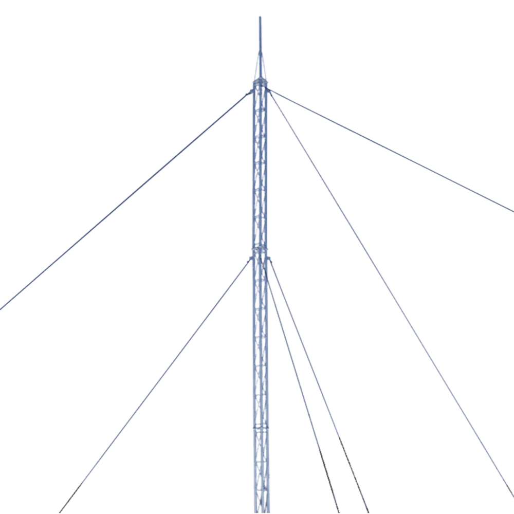 KTZ30E018P-l Kit de Torre Arriostrada de Techo de 18 m con Tramo STZ30 Galvanizado Electrolítico (No incluye retenida). KTZ-30E-018P 1
