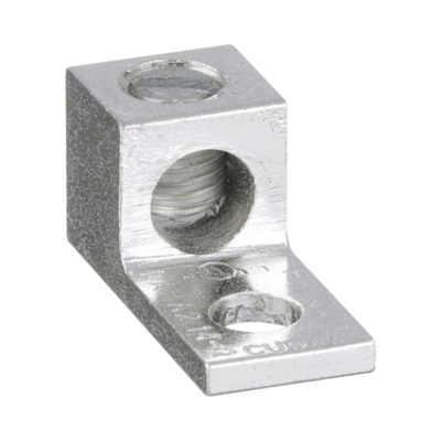 Conector Mecánico de Aluminio, de Un Orificio 1/4" y Un Barril, para Cable de 14 a 2 AWG. 1 Pieza