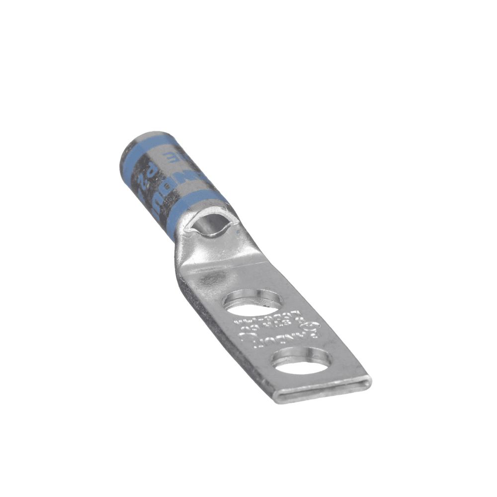 LCD614AL-FRENTE-l Zapata de compresión LCD6-14A-L para cal. 6 Awg, Doble barreno para tornillo prisionero de 1/4, Espaciado de orificio 16mm, 1 Pz LCD6-14A-L 2