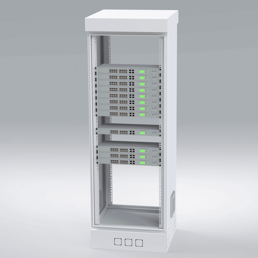 LFRE060531UW-AD-2-l Gabinete para Piso, Capacidad, 31 Unidades de Rack, Doble puerta y Postes frontales e intermedios ajustables, Color Blanco, Se envía el Gabinete Armado. LF-RE-06-05-31UW 3
