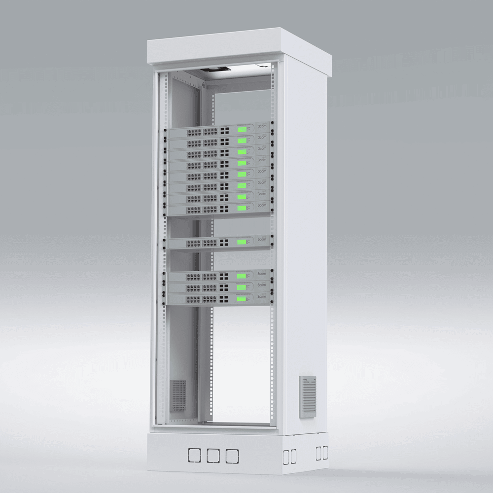 LFRE060531UW-AD-3-l Gabinete para Piso, Capacidad, 31 Unidades de Rack, Doble puerta y Postes frontales e intermedios ajustables, Color Blanco, Se envía el Gabinete Armado. LF-RE-06-05-31UW 4