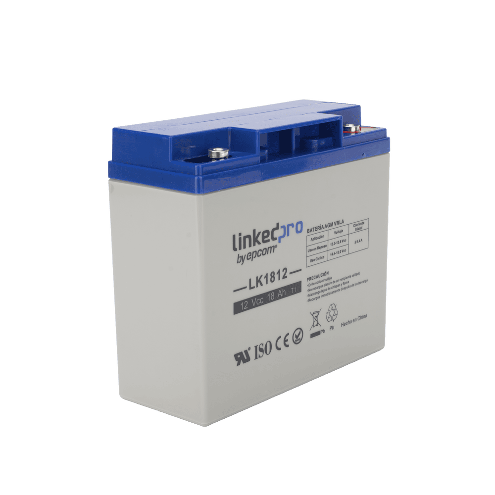 LK1812-AD-1-l-1 Batería 12 V / 18 Ah / UL / Tecnología AGM / Vida útil promedio de 5 años / Para uso en equipo electrónico, Alarmas de Intrusión / Incendio/ Control de acceso / Video Vigilancia / Terminales T1 LK1812 2