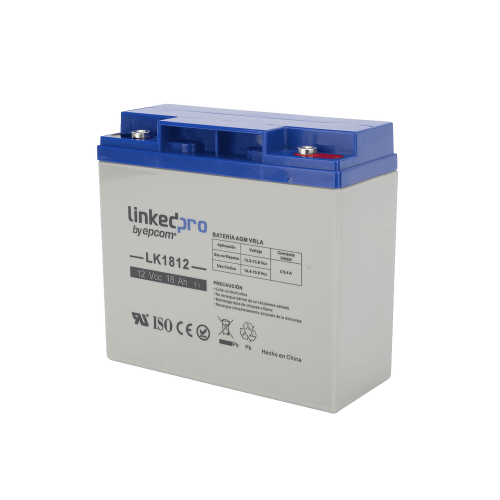 LK1812-AD-2-l-1 Batería 12 V / 18 Ah / UL / Tecnología AGM / Vida útil promedio de 5 años / Para uso en equipo electrónico, Alarmas de Intrusión / Incendio/ Control de acceso / Video Vigilancia / Terminales T1 LK1812 3