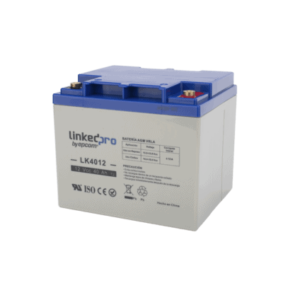 Batería 12 V / 40 Ah / UL / Tecnología AGM / Para uso en equipo electrónico, Alarmas de Intrusión / Incendio/ Control de acceso / Video Vigilancia / Terminales T2