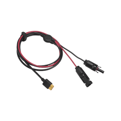 Cable 2.5 m, Negro, Calibre 12 AWG con Terminales MC4 Macho y Hebra para Terminal XT60