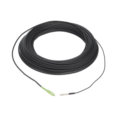 Rollo de Fibra Óptica Drop Redonda G657A2 Monomodo Simplex de 100 Metros con Conectores SC/APC-SC/APC para Instalaciones Aéreas, Subterráneas o a la Intemperie