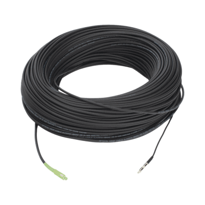 Rollo de Fibra Óptica Drop Redonda G657A2 Monomodo Simplex de 200 Metros con Conectores SC/APC-SC/APC para Instalaciones Aéreas, Subterráneas o a la Intemperie