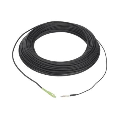 Rollo de Fibra Óptica Drop Redonda G657A2 Monomodo Simplex de 50 Metros con Conectores SC/APC-SC/APC para Instalaciones Aéreas, Subterráneas o a la Intemperie