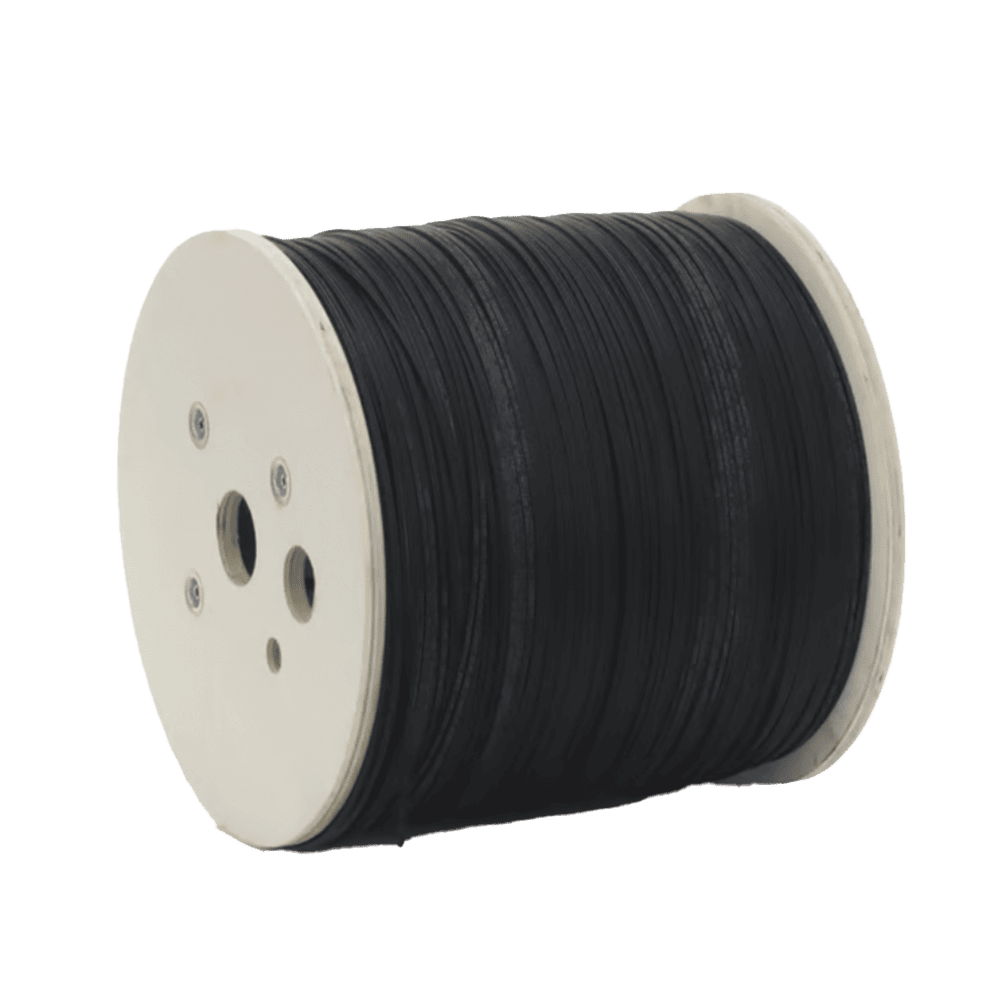 LPDROPA21C_2KM-AD-1-l Carrete de 2 km de Fibra Óptica Drop Plana, Interior/Exterior G.657A2 Monomodo de 1 hilo (unifibra), Dieléctrica, Forro Negro, Compatible con Conectores FASC, FASCUP, FASCLC LPDROPA21C/2KM 2