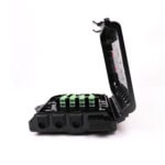 Cierre de Empalme para 24 fusiones de fibra óptica, Interior/Exterior, 3 Entradas para Cable Ø 6-12mm, con 8 acopladores SC/APC y splitter 1x8 SC/APC Incluido, IP65 LPFAT083-AD-2-l