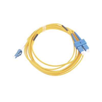 Jumper de Fibra Óptica Monomodo 9/125 LC/UPC-SC/UPC, PVC, 2.0 mm, Dúplex, amarillo, 3 metros