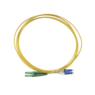 Jumper de Fibra Óptica Monomodo 9/125 LC/UPC-LC/APC, OFNR (Riser), 2.0 mm, Dúplex, Amarillo, 3 Metros (9.84 Pies)