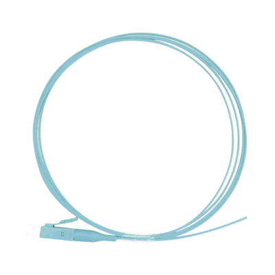 Pigtail de Fibra Óptica Simplex LC, PVC, OM3 50/125, Aqua, 1 Metro (3.28 Pies)