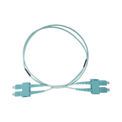 Jumper de Fibra Óptica Multimodo OM3 50/125 SC-SC OFNR (Riser), 2.0 mm, Dúplex, Aqua, 3 Metros (9.84 Pies)