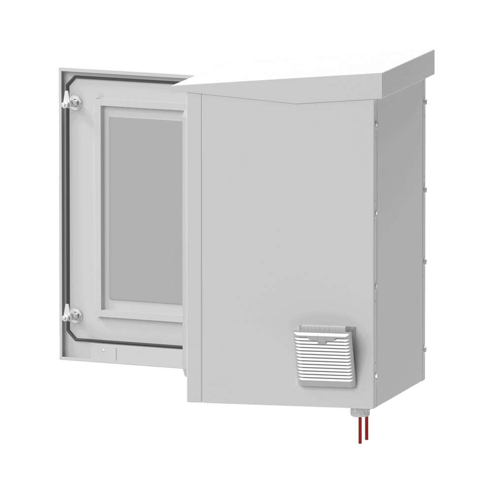 LPFORTE16UR3-AD-2-l Gabinete de Exterior con Rack de 19" de 16U con Ventiladores y Termostato, Se envía el Gabinete Armado. (Montaje a poste o torre se vende por separado). LP-FORTE-16U-R3 3